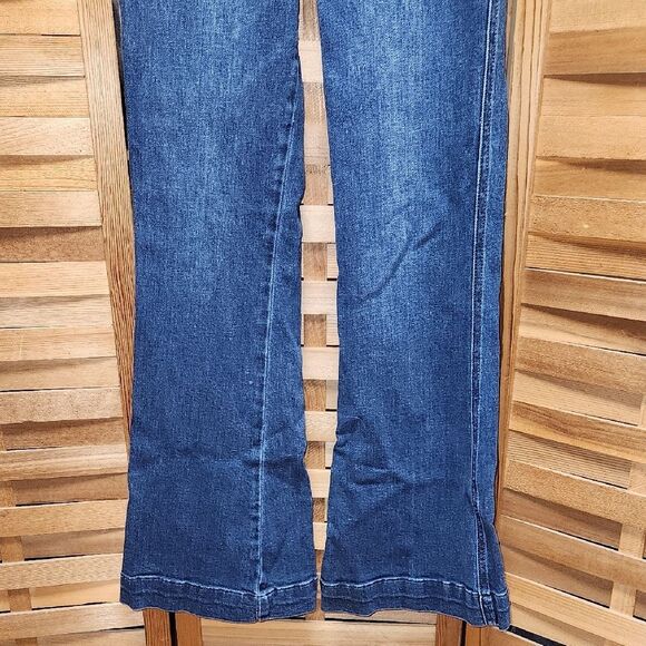 Rock & Roll Denim Blue Flare Wide Leg Jeans Pants Women 27 Waist  32 Inseam - Picture 13 of 13